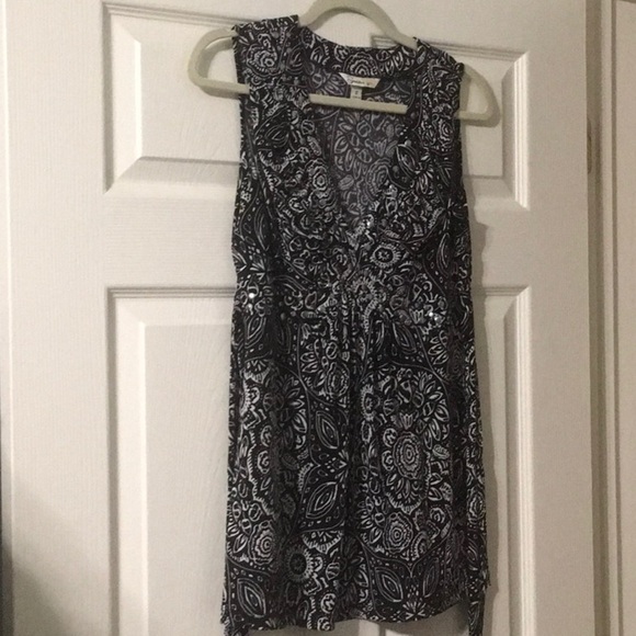 Sexy Speechless top women’s size small s sleeveless black pattern tie Babydoll - Picture 2 of 16